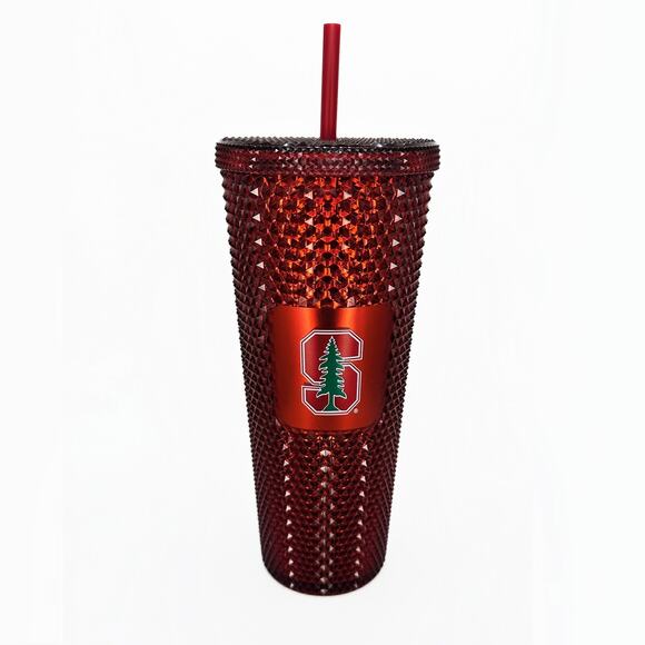 NWT Starbucks Limited Edition Stanford Cardinal Red Venti Studded Tumbler Cup - Picture 3 of 6